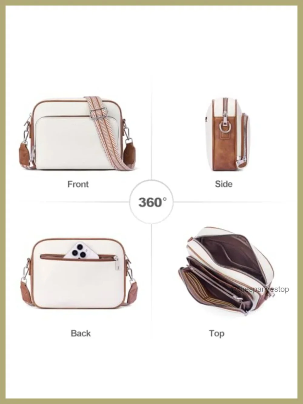 Vegan Leather Anti-Theft Crossbody Bag with Built-In Wallet & RFID Blocking